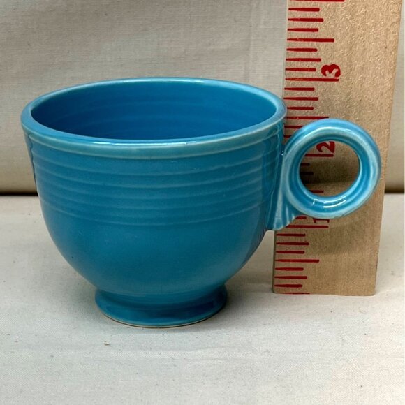 Vintage Homer Laughlin Fiesta Fiestaware Turquoise Ring Handle Cup - Picture 8 of 8
